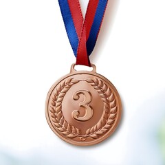 Championship bronze medal on white background, design element, competition
