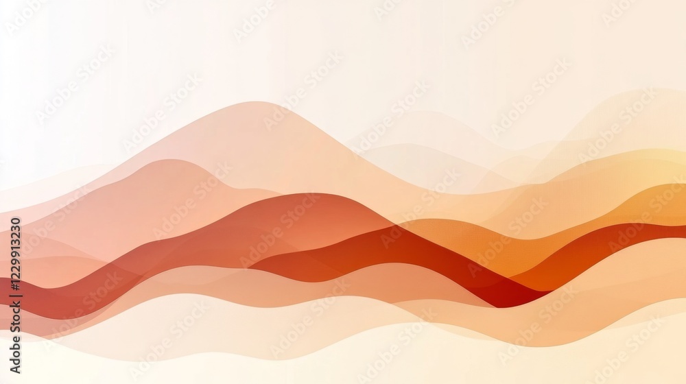 Poster an elegant area chart with smooth curves in gradient colors representing revenue growth over time, s