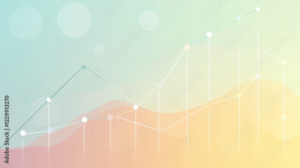 Leinwandbilder an elegant area chart with smooth curves in gradient colors representing revenue growth over time, s