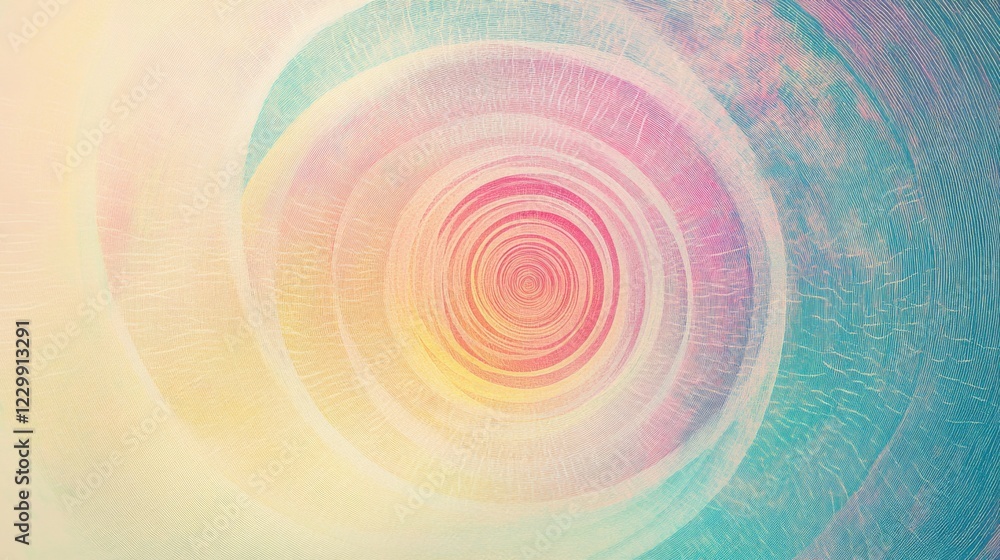Fototapete an elegant arrangement of concentric circles made up of thin, delicate lines, creating a hypnotic ef