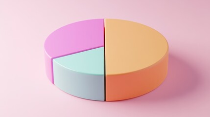 Obraz premium Pastel Pie Chart: Data Visualization in Soft Hues