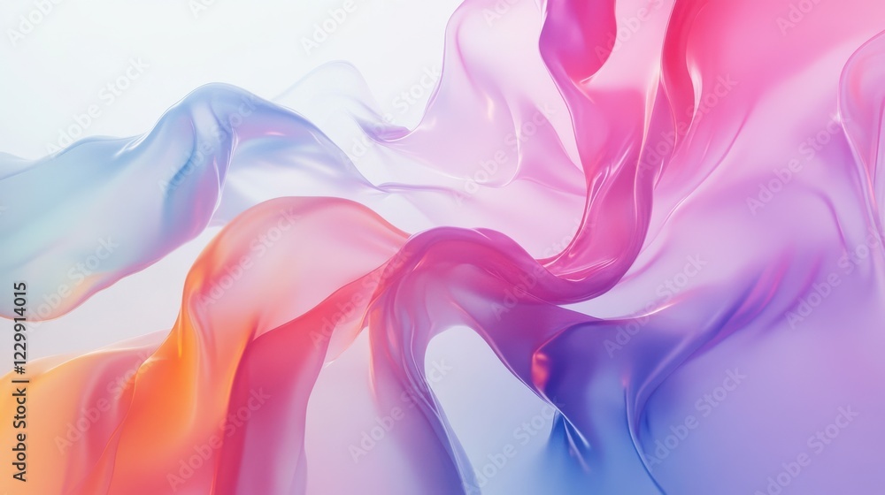 Poster fluid colors blending in soft abstract waves of light and movement