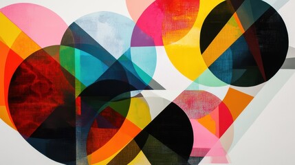 Obraz premium Abstract Colorful Circles and Geometric Shapes in Modern Art