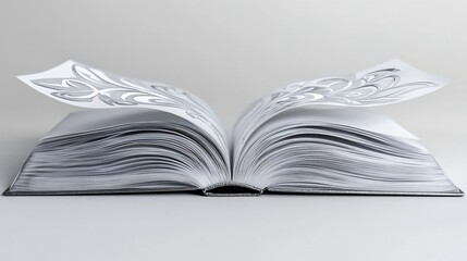 Obraz premium Open Book with Intricate Cutout Design