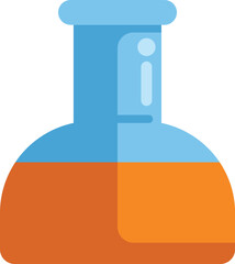 Laboratory glassware containing chemical substance is standing on table and waiting for scientist to conduct scientific experiment