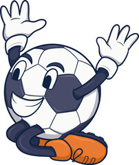 Playful Cartoon Soccer Ball Character