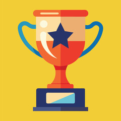 Trophy Flat Design Education Icon with Side Shadow