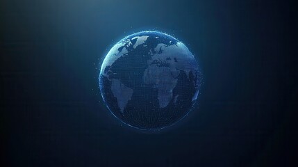 Fototapeta premium 3D Digital Earth Global Connectivity Network Technology Concept
