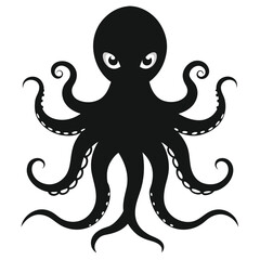 Obraz premium Octopus Silhouette with Large Eyes