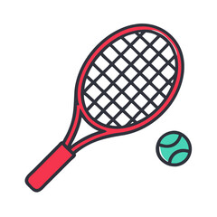 Tennis racket and ball