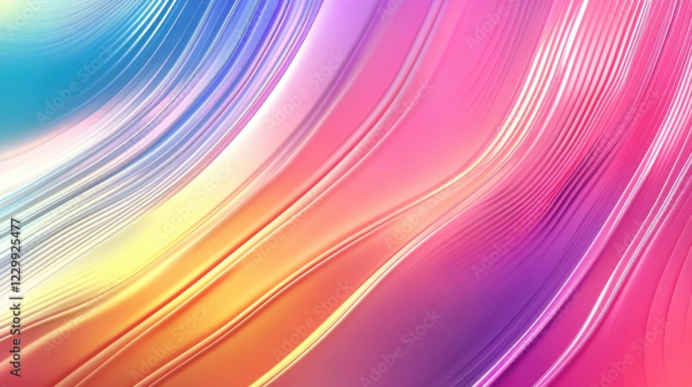 Poster abstract waves of colorful light with smooth flowing patterns
