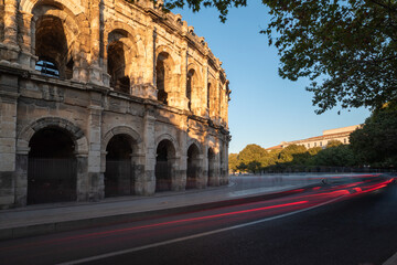 Ancient Roman amphitheatre in the Occitanie region of southern France, NImes