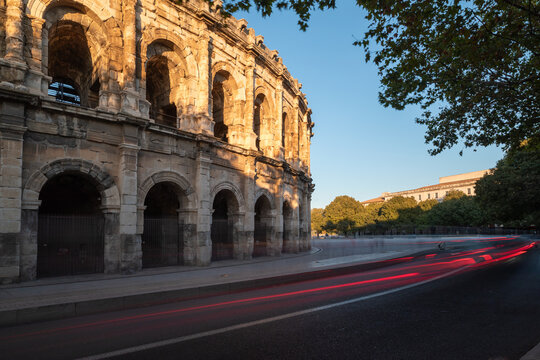 Ancient Roman amphitheatre in the Occitanie region of southern France, NImes