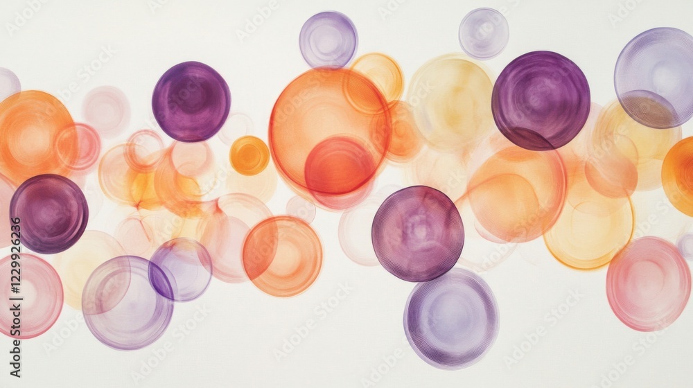 Poster a bubble chart with multicolored, semi-transparent circles of varying sizes, set against a simple li