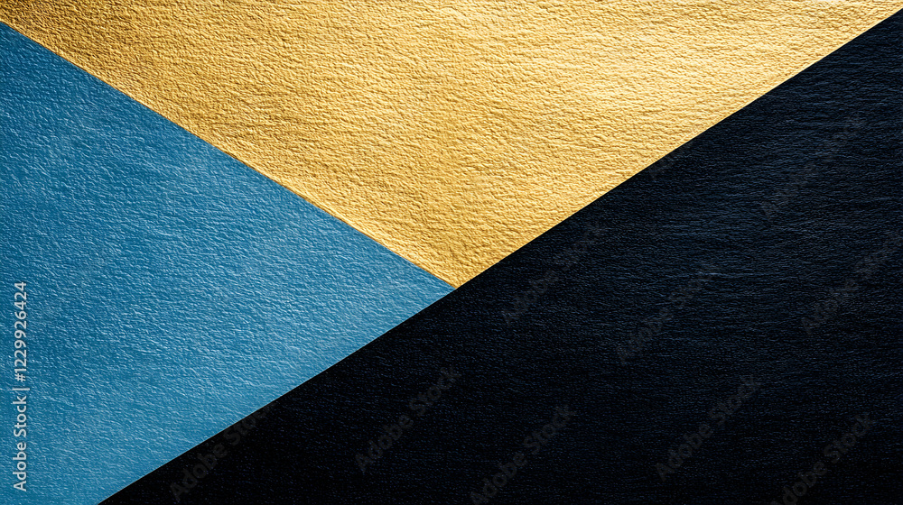 Aufkleber abstract geometric background with textured gold, blue, and black triangular sections. ideal for mod