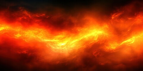 Abstract Background with Dark Red and Orange Flames, Hot Colors Blending in a Dark Atmosphere, Dramatic Lighting Effect, Artistic Design