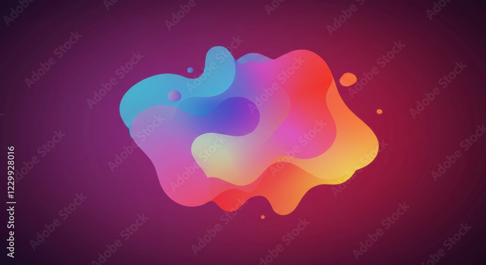 Aufkleber abstract colorful fluid shapes: a vibrant and dynamic composition featuring abstract fluid shapes in