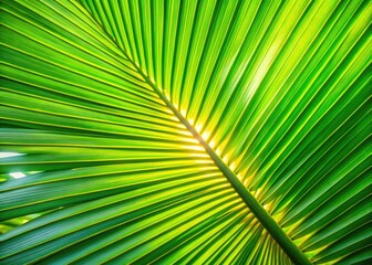 Capture the essence of summer with vibrant green palm leaf photography, showcasing exotic foliage and intricate textures using the rule of thirds.