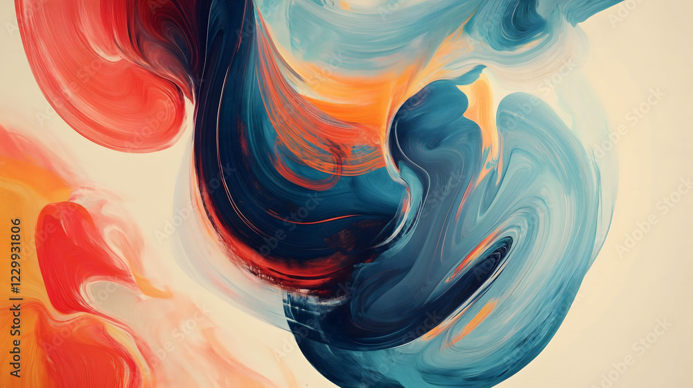 Aufkleber Vibrant Colors Swirl Together in an Abstract Display, Creating a Sense of Movement and Fluidity