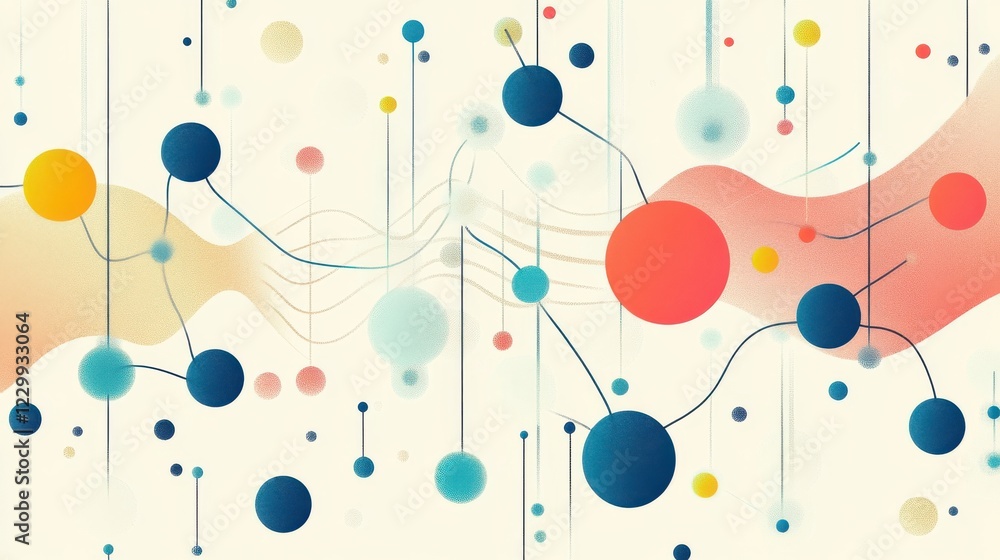 Poster Abstract Colorful Composition with Shapes and Lines in Modern Style