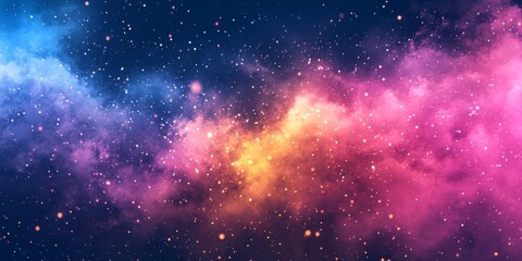 Naklejka premium Abstract galaxy with colorful stars and cosmic clouds