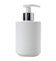 Mockup generic plastic white pump bottle isolated on white