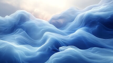 Obraz premium Dynamic abstract lines and shapes in cool ocean hues, creating a sense of tranquil motion ::2 abstract geometry, ocean palette, dynamic movement, visual serenity 