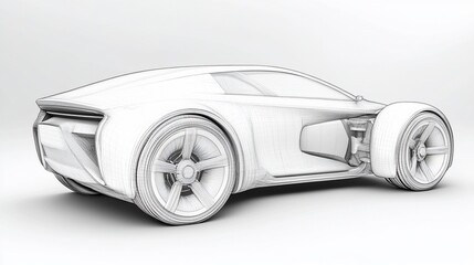 Futuristic Sports Car Design Sketch: A Vision of Automotive Excellence