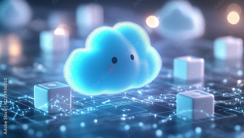 Poster cloud computing digital information and cyberspace background