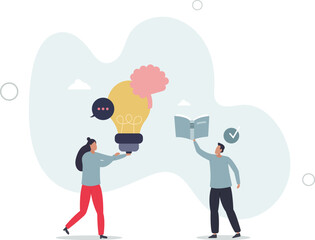 Youth education at studies and smart knowledge learning.Mental brain skills development with intelligence training.flat characters.