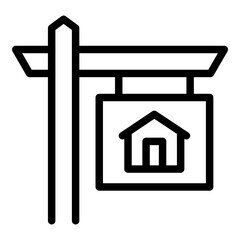 House for sale icon. Vector line icon