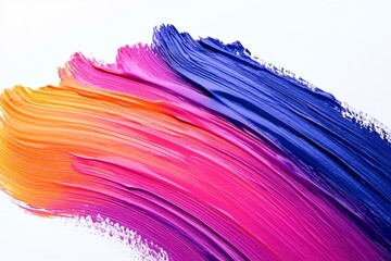 Vibrant abstract brushstroke painting with bold colors on white background