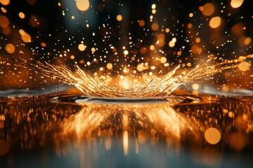 Magical glowing lights creating a festive ambiance