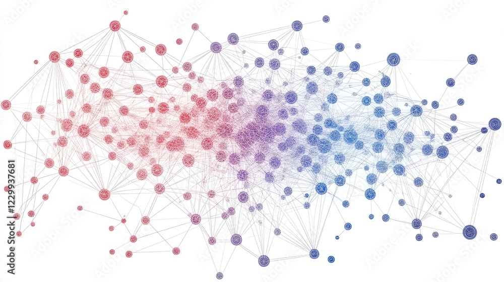 Poster abstract network of interconnected dots and lines representing a collaborative environment.