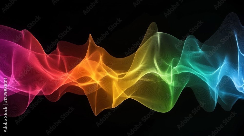 Fototapete a colorful heartbeat graph flowing smoothly across a digital display, representing the life force an