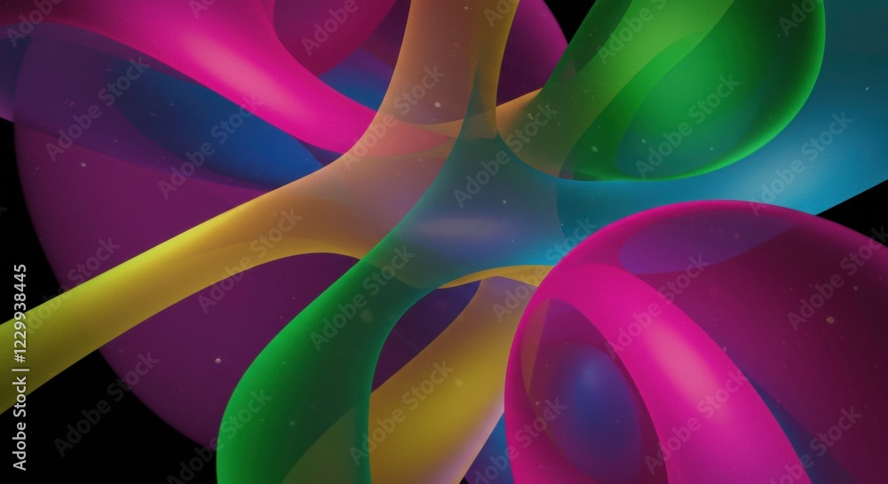 Poster abstract rainbow swirls: a captivating abstract design featuring vibrant rainbow-colored swirls agai