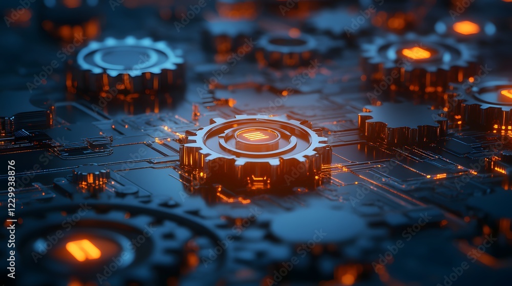 Poster supply chain risk management with connected devices each one symbolizes a different layer. of a secu