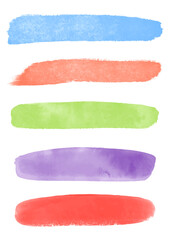 Collection of hand painted watercolour brush strokes 