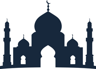 Vector beautiful mosque icon design with white background 