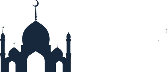 Obraz premium Vector beautiful mosque icon logo design with white background 