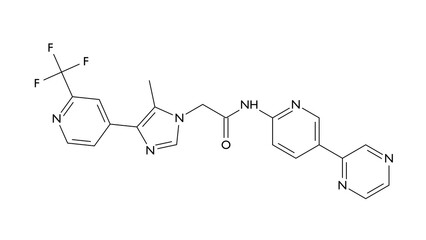 Fototapeta premium zamaporvint molecule, structural chemical formula, ball-and-stick model, isolated image antineoplastic agent
