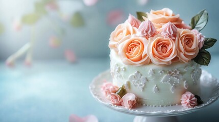 Elegant Peach Rose Cake: A Delightful Celebration