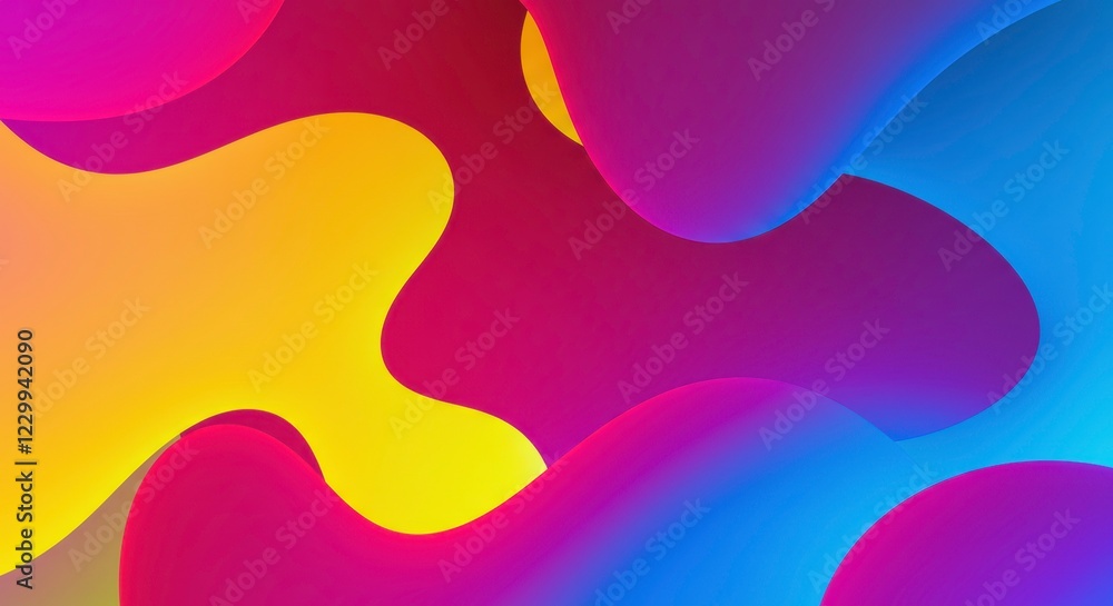 Poster vibrant abstract fluid forms: a captivating abstract image featuring dynamic, flowing shapes in a vi