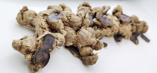 Black Turmeric (Curcuma Caesia) Isolated on White Background