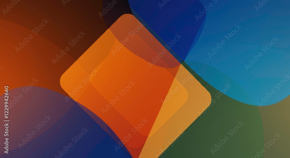 Aufkleber abstract geometry: a vibrant and dynamic abstract background featuring overlapping, translucent shap
