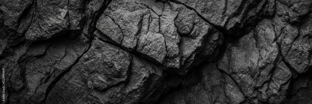 Poster textured surface of dark gray rock with cracks and details for background or design use in various p