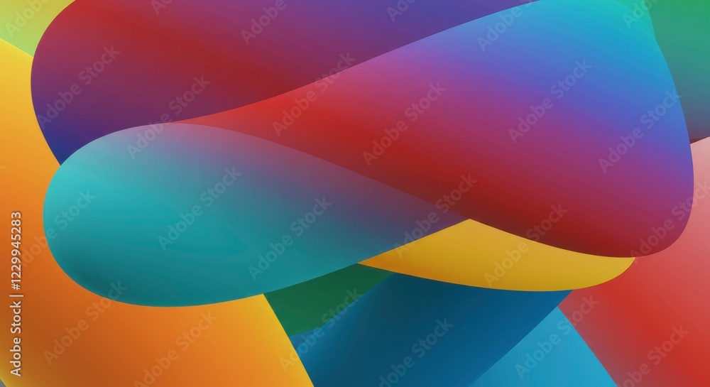 Poster abstract gradient flow: a mesmerizing interplay of vibrant colors, shapes, and fluid forms creates a