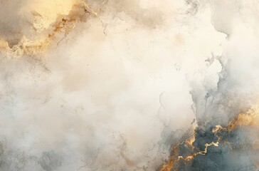Abstract soft clouds in shades of beige and gray with golden accents creating an ethereal and dreamy background for creative projects.