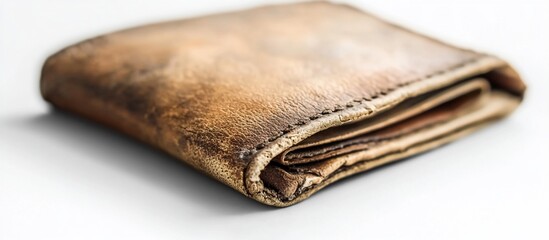 Vintage Worn Leather Wallet Close-up