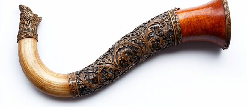 Antique Ornate Horn:  A Masterpiece of Craftsmanship
